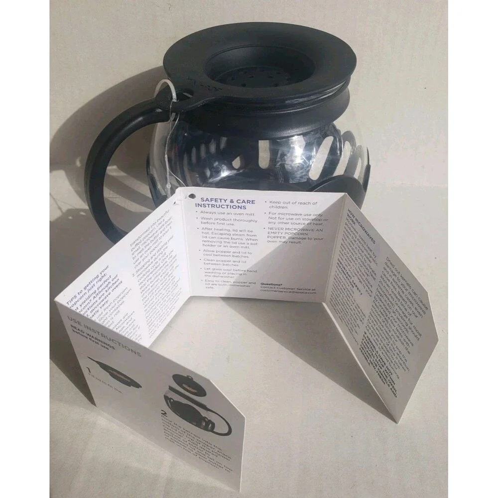 Micro-Pop Popcorn Popper 1.5 Quart with Lid for Microwave Use by Ecolution NWT